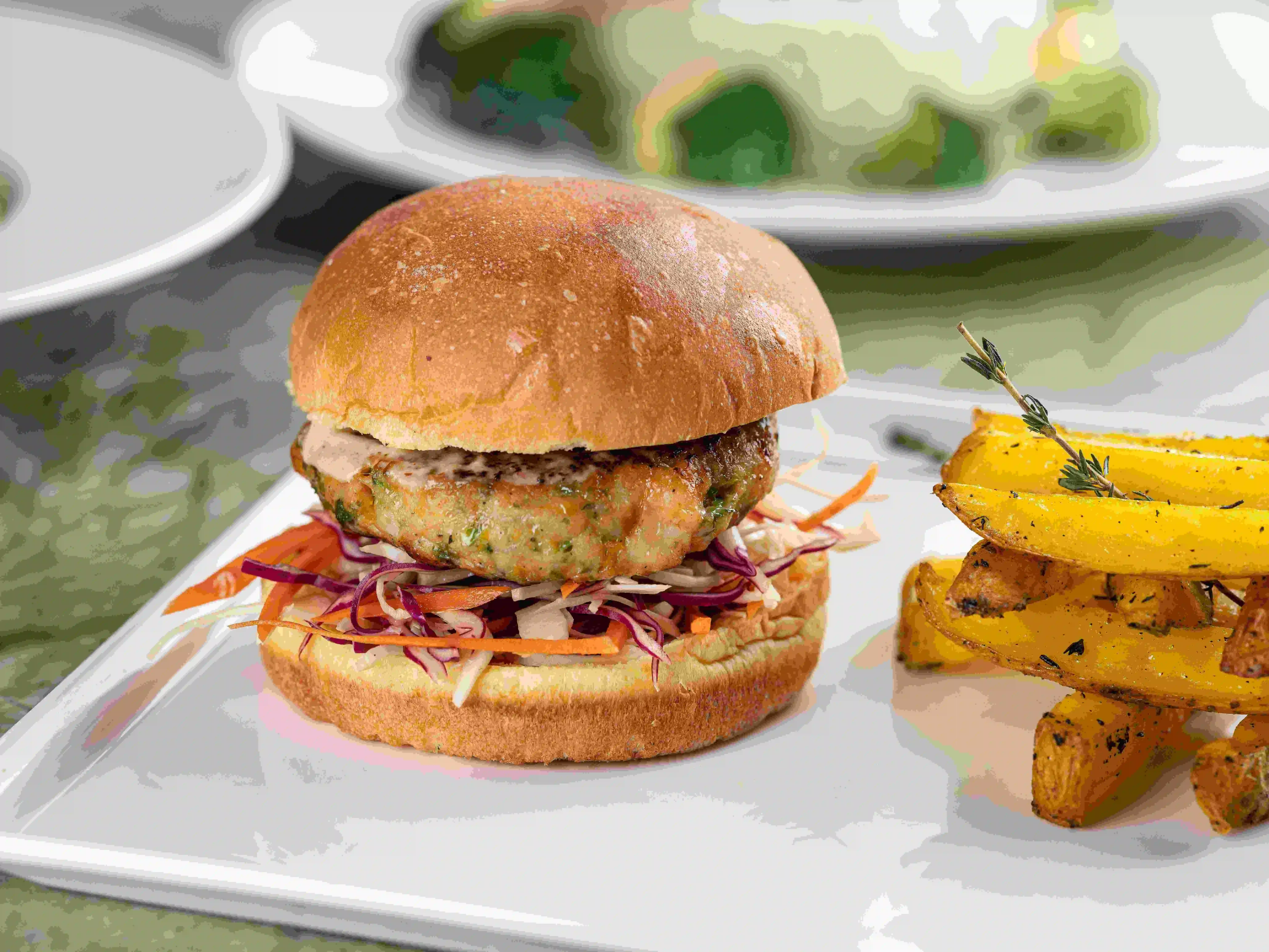A FITKULT shrimp burger